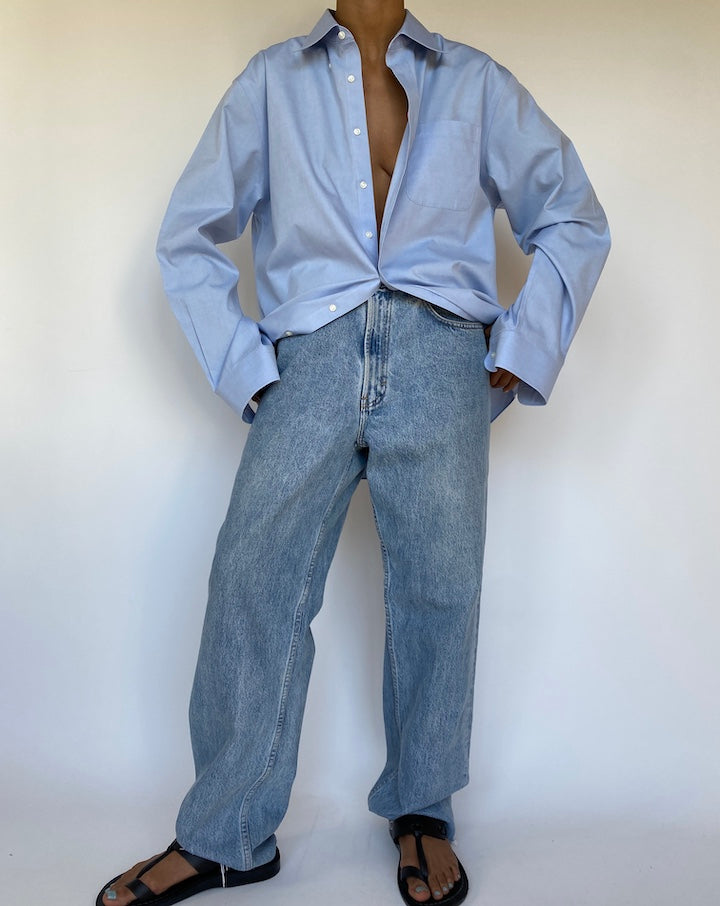 VINTAGE LIGHT BLUE BUTTON DOWN SHIRT 3258