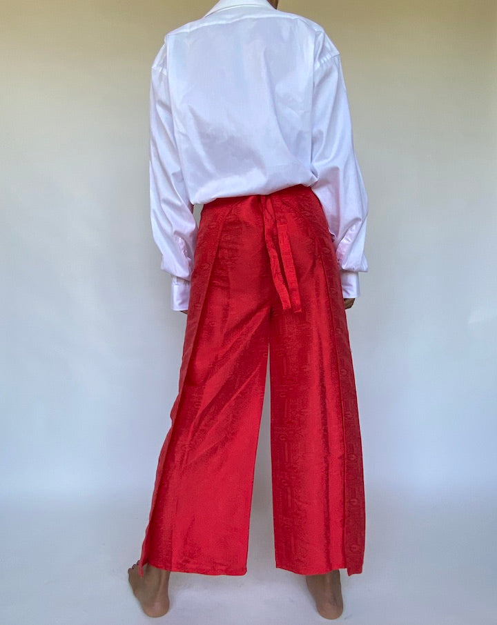 Vintage Red Wrap Pant 823