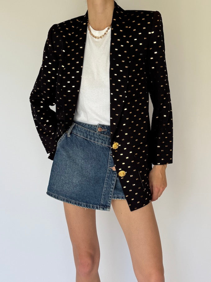 Vintage Blazer With Gold Detailing 5612