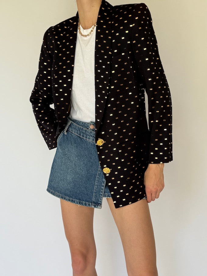 Vintage Blazer With Gold Detailing 5612
