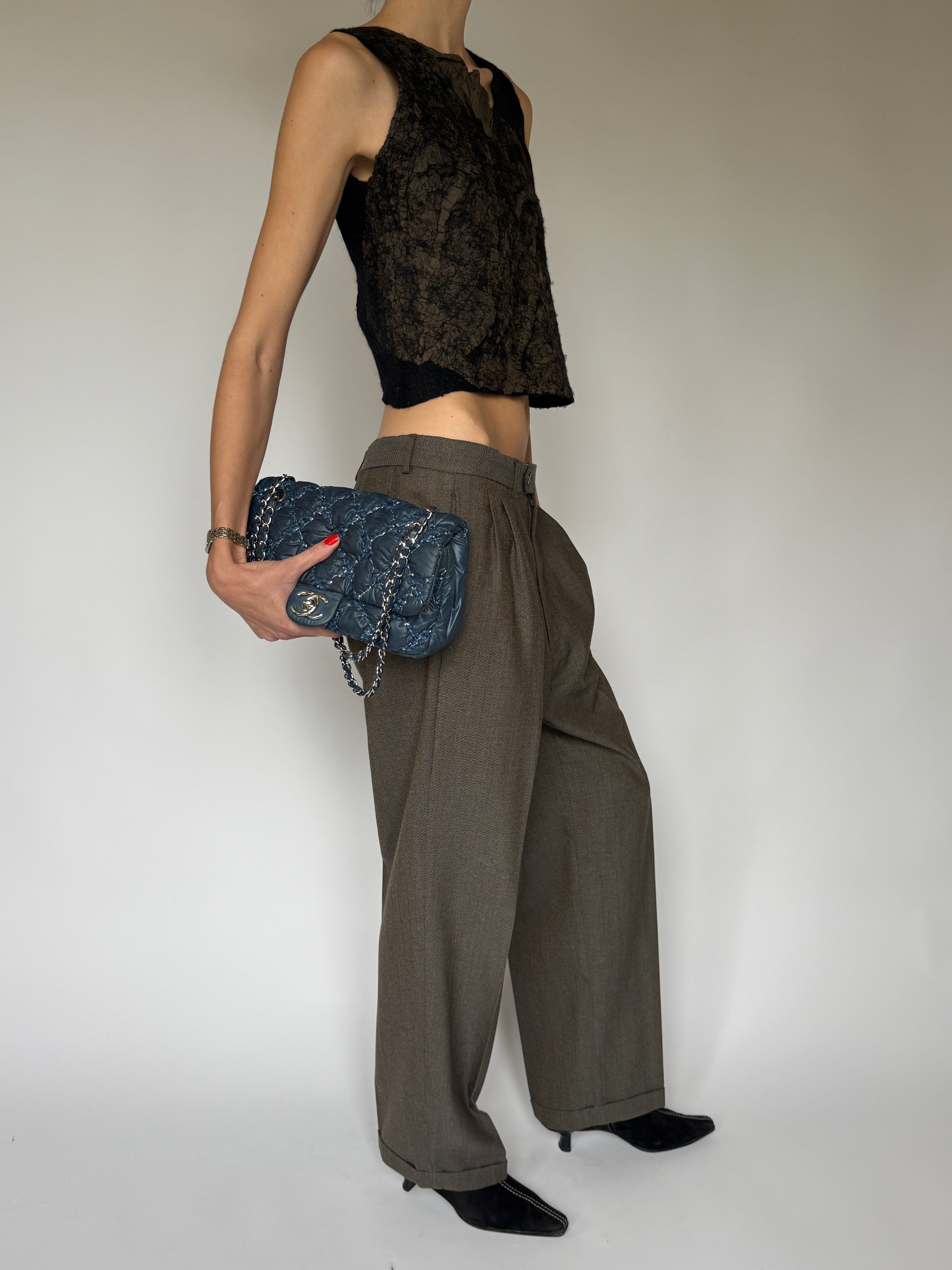 Vintage Sheer Textured Silk–Merino Top 7081