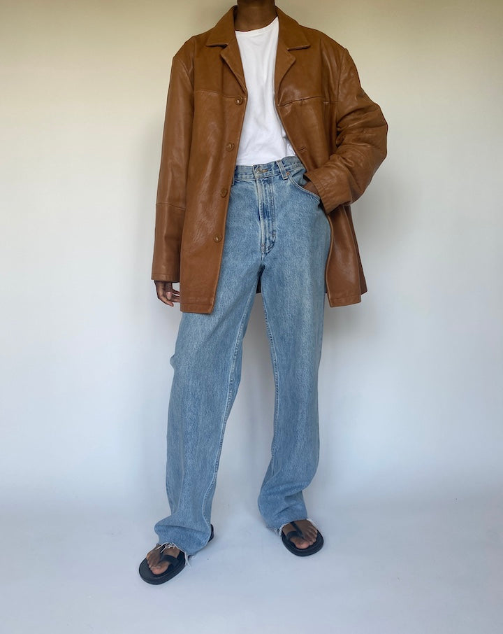 VINTAGE BROWN LEATHER JACKET 3666