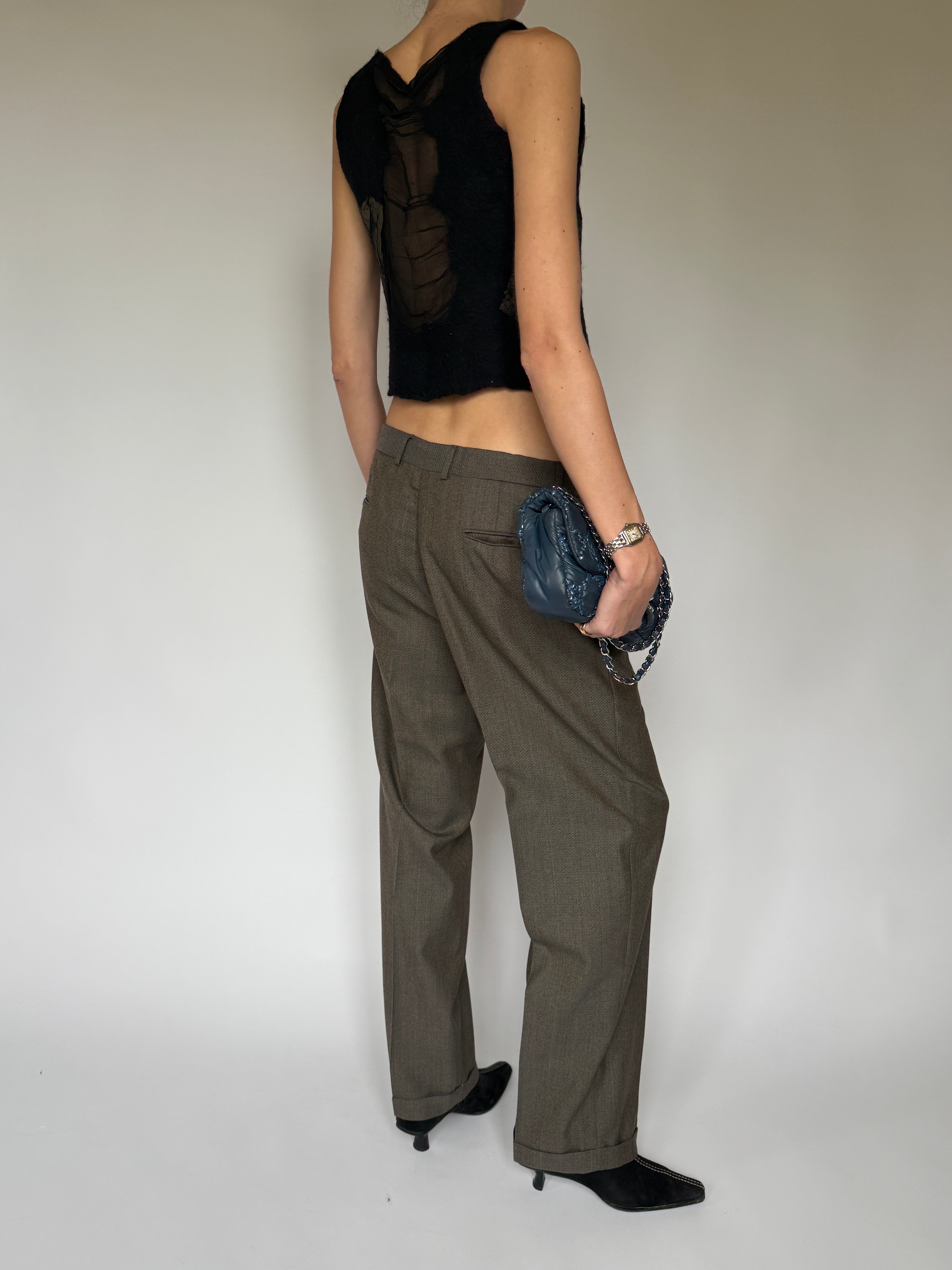 Vintage Sheer Textured Silk–Merino Top 7081