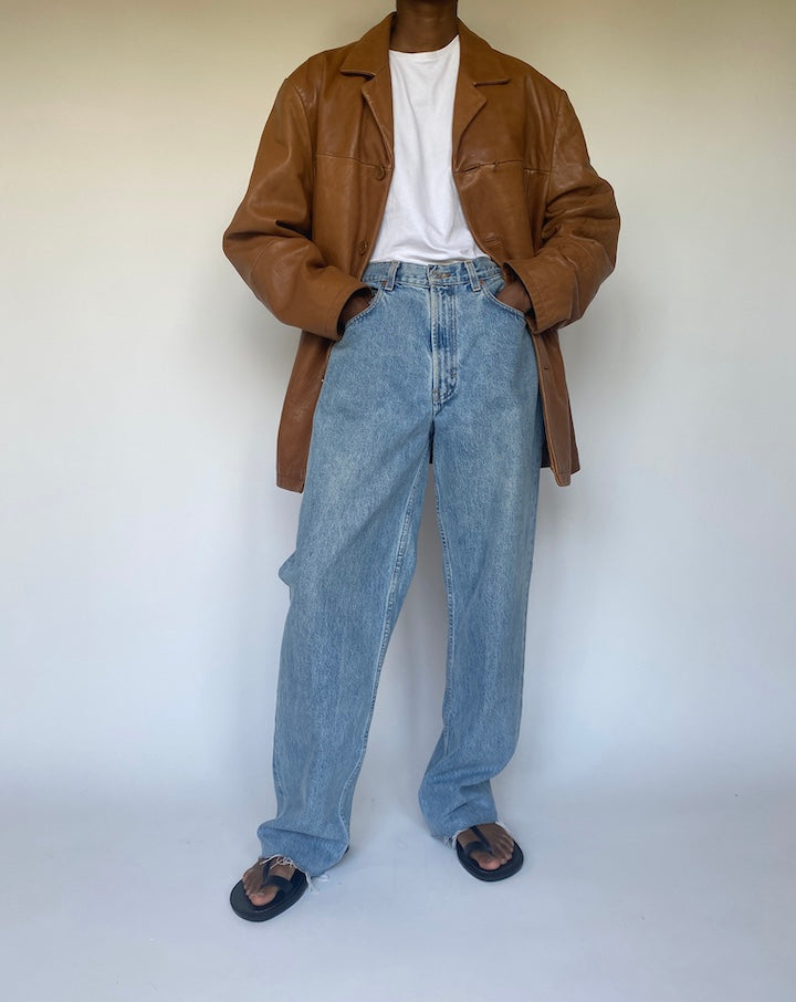 VINTAGE BROWN LEATHER JACKET 3666