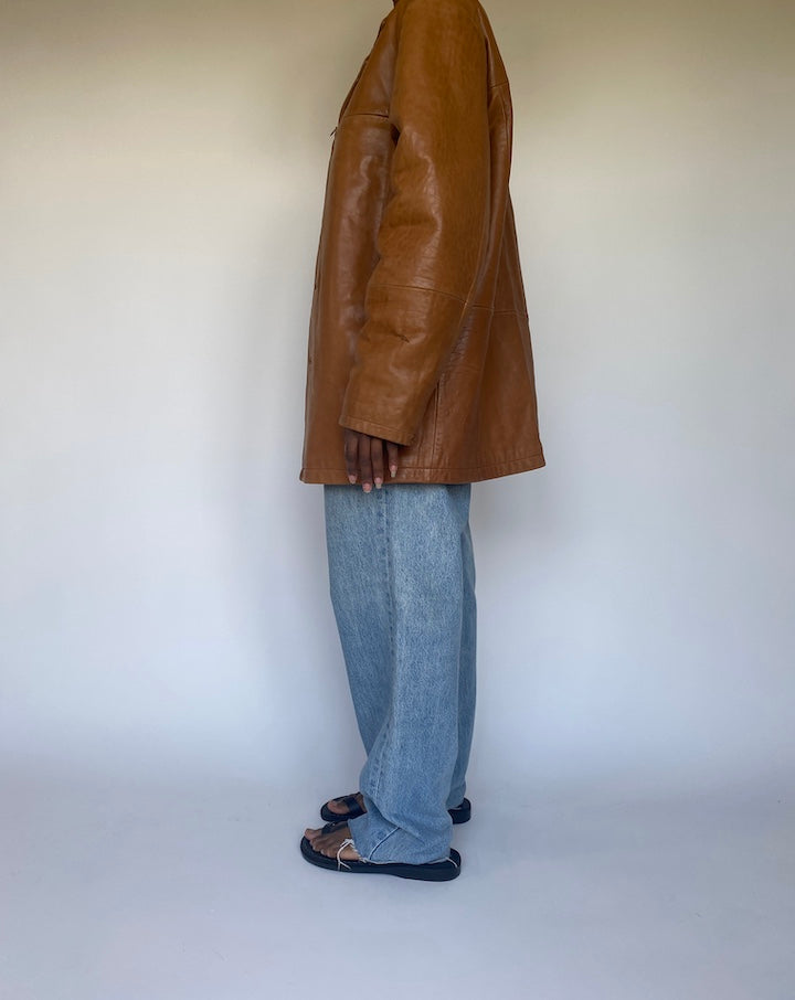 VINTAGE BROWN LEATHER JACKET 3666