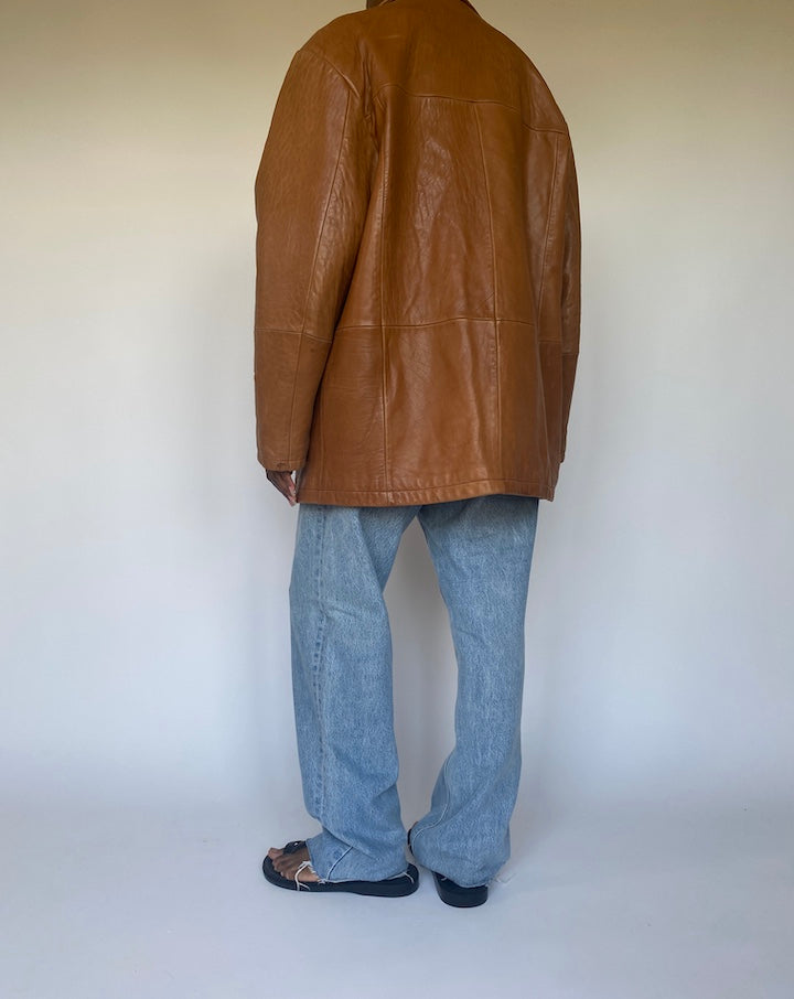 VINTAGE BROWN LEATHER JACKET 3666