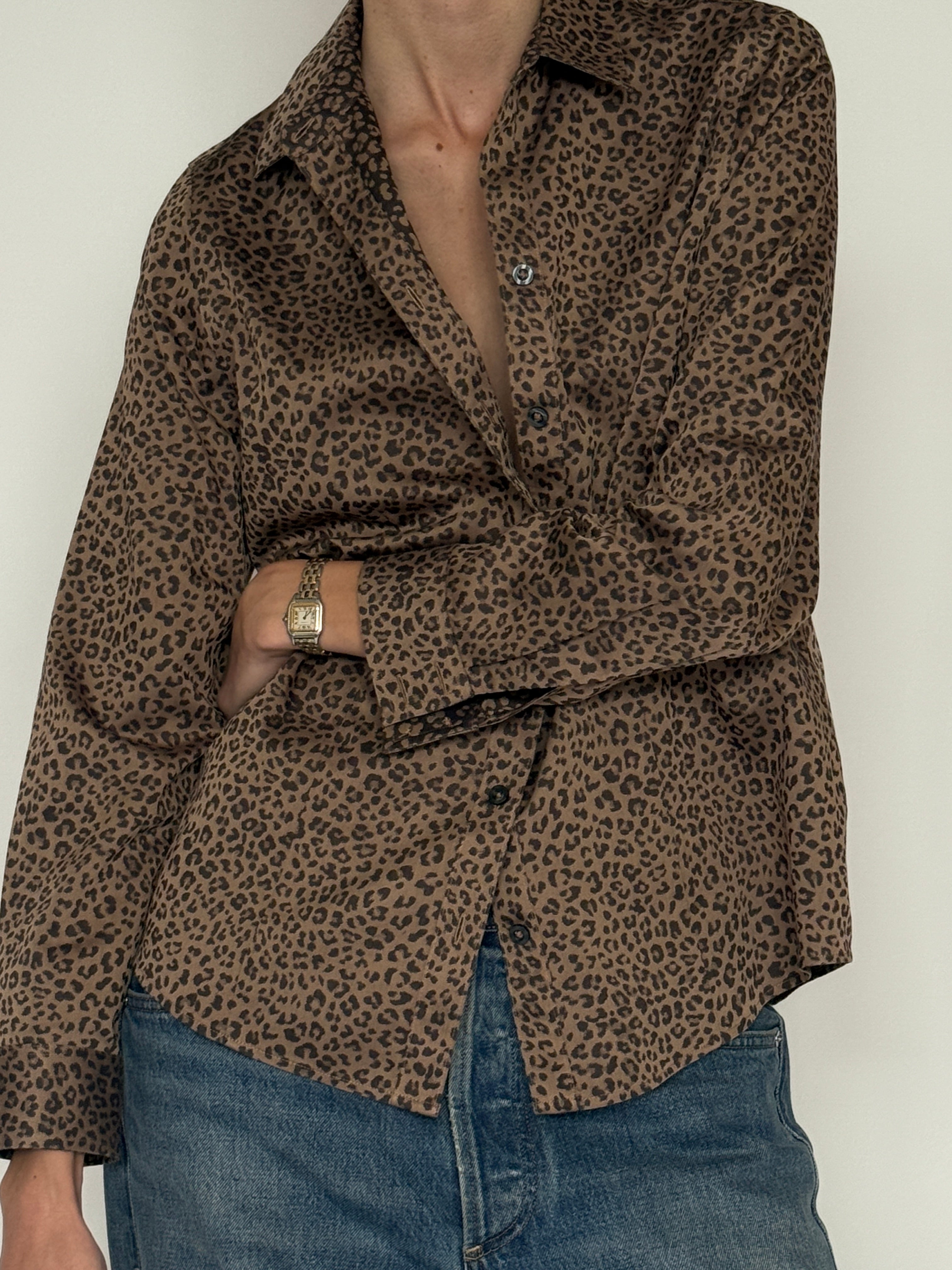 Vintage leopard print fabric close-up