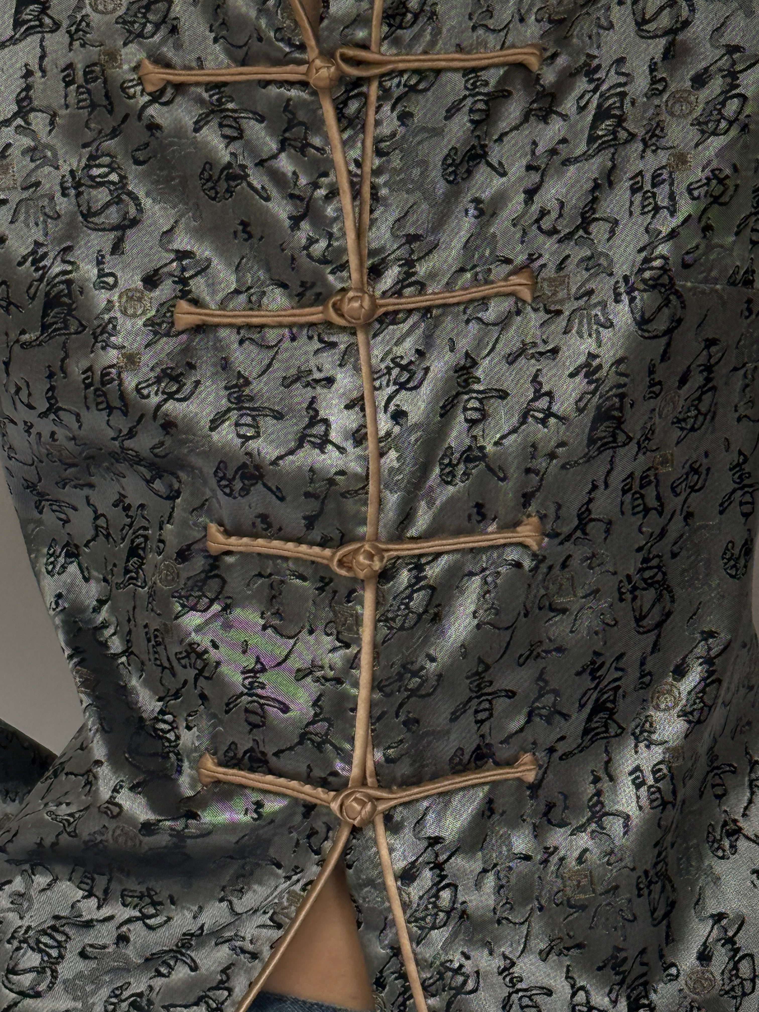 Vintage Chinese Frog Closure Jacket Silver 7084