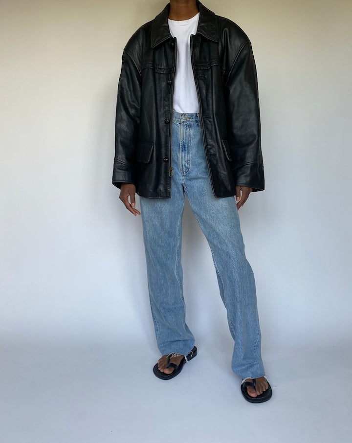 VINTAGE BLACK LEATHER JACKET 3673