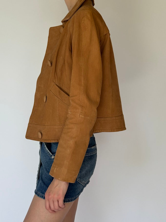 Vintage Brown Leather Jacket 4757
