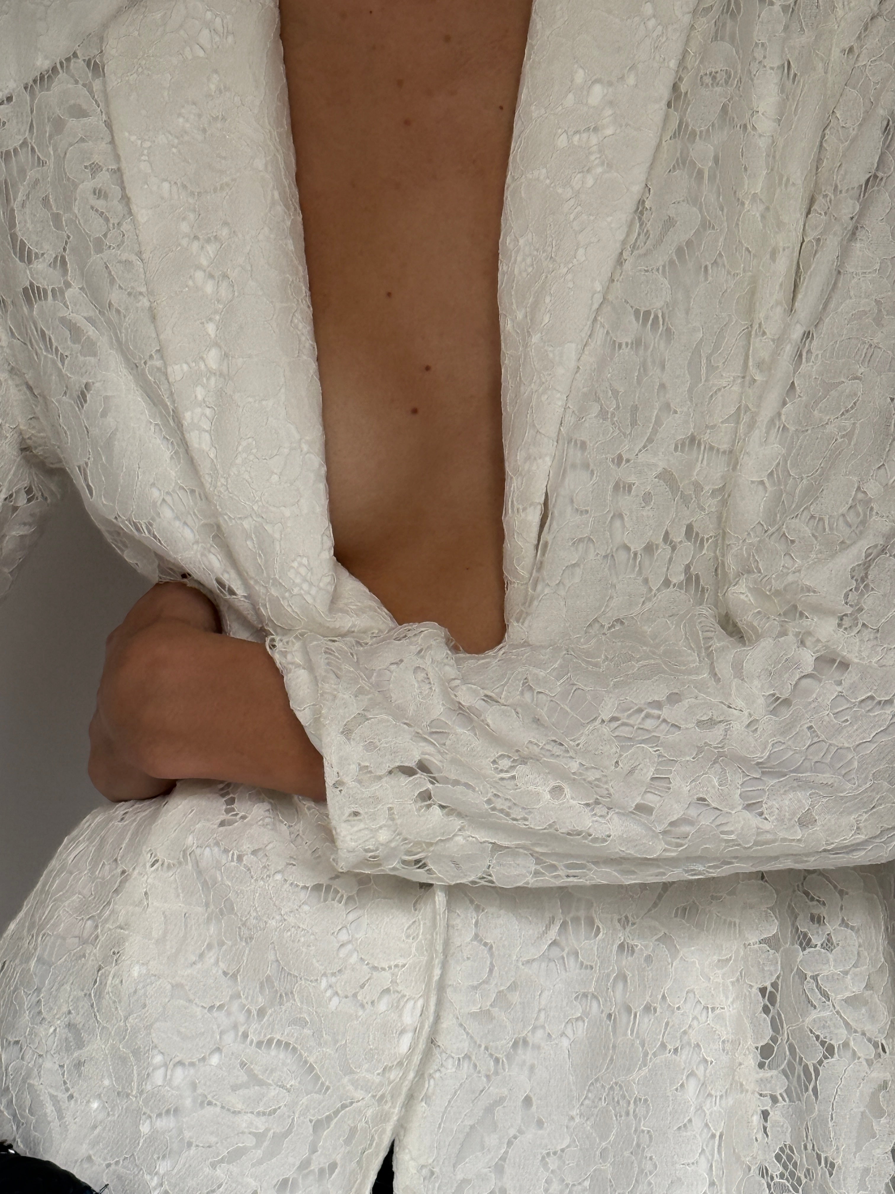 Vintage White Lace Blazer 7087