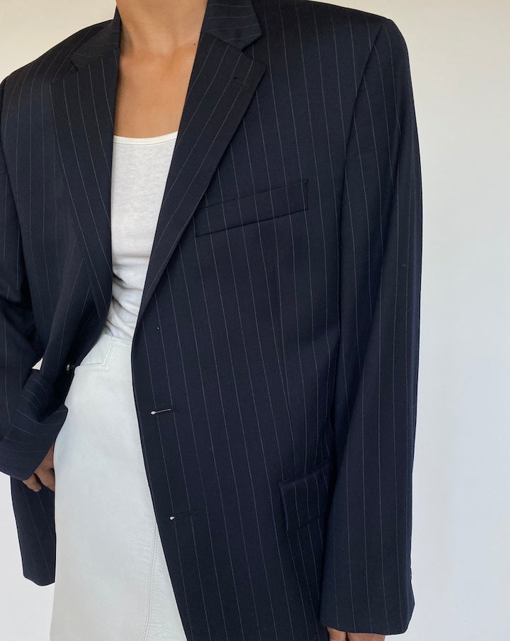 VINTAGE NAVY PINSTRIPED BLAZER 2692