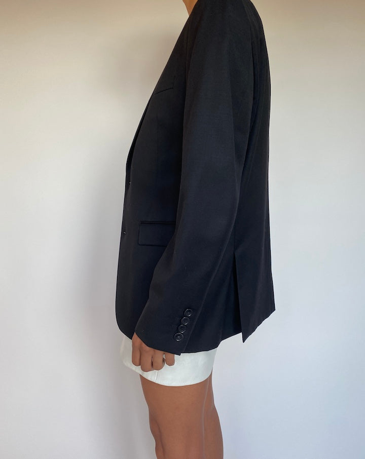 VINTAGE BLACK WOOL BLAZER 2693