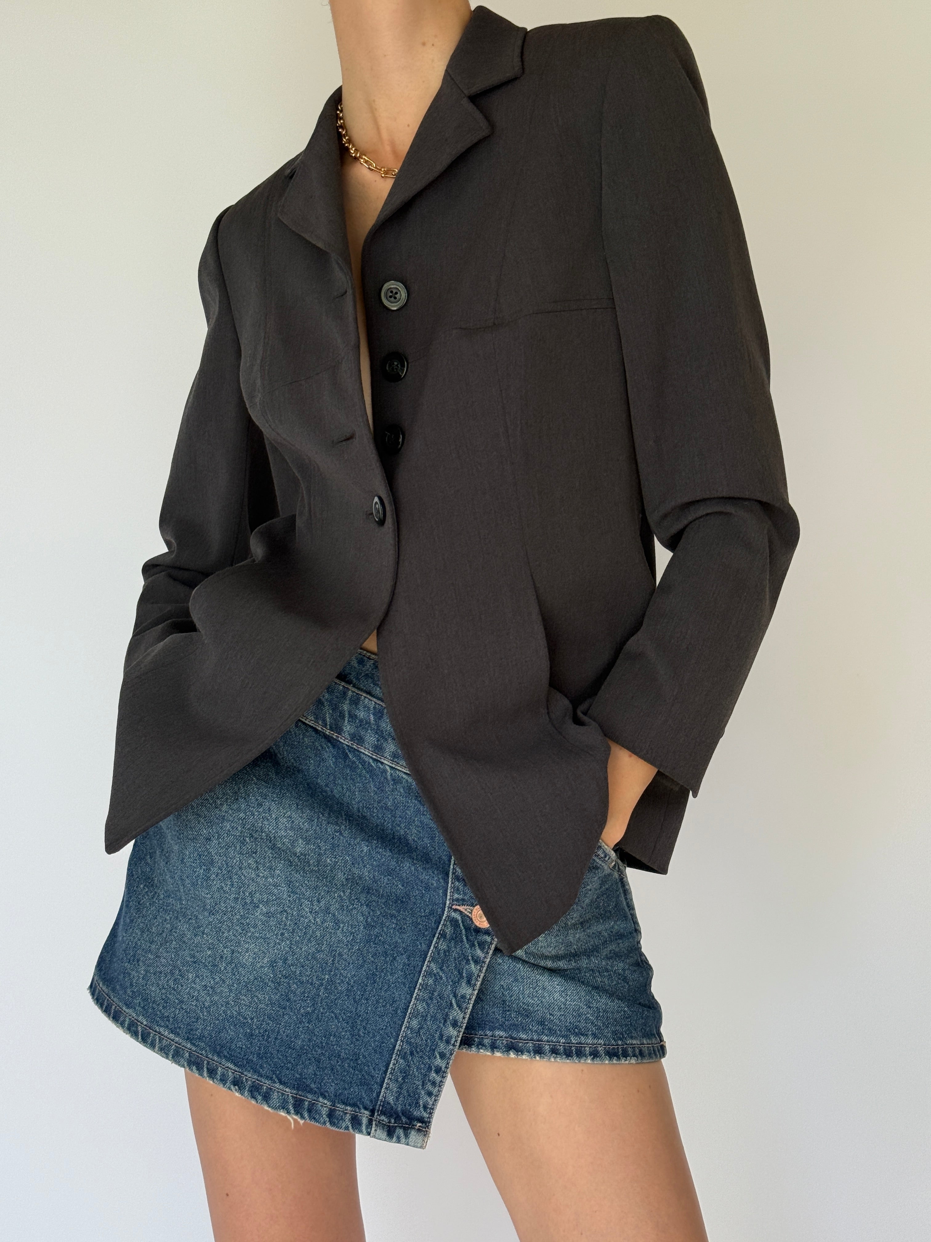 Vintage Blazer In Dark Grey 5811