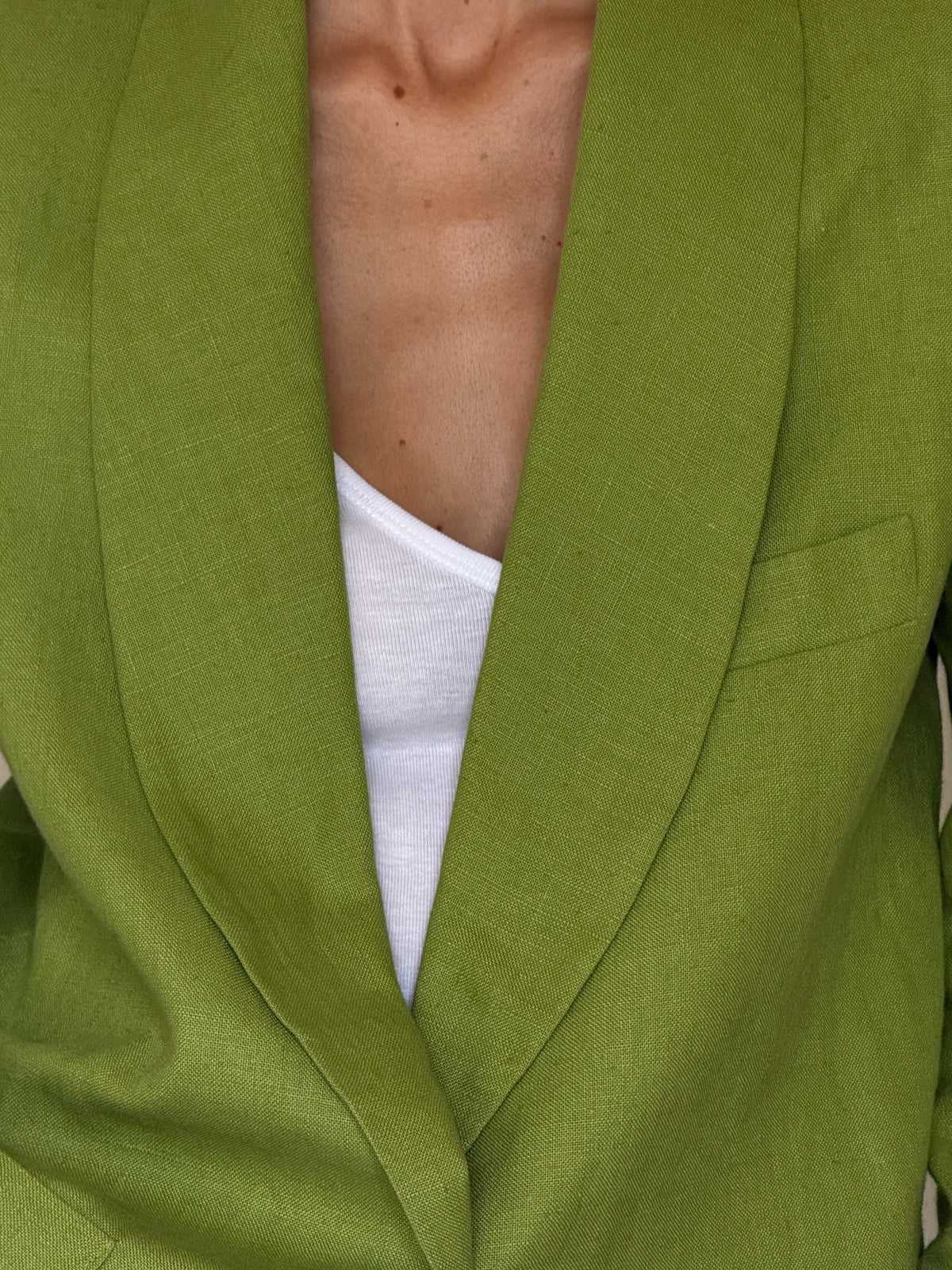 Vintage chartreuse blazer button detail