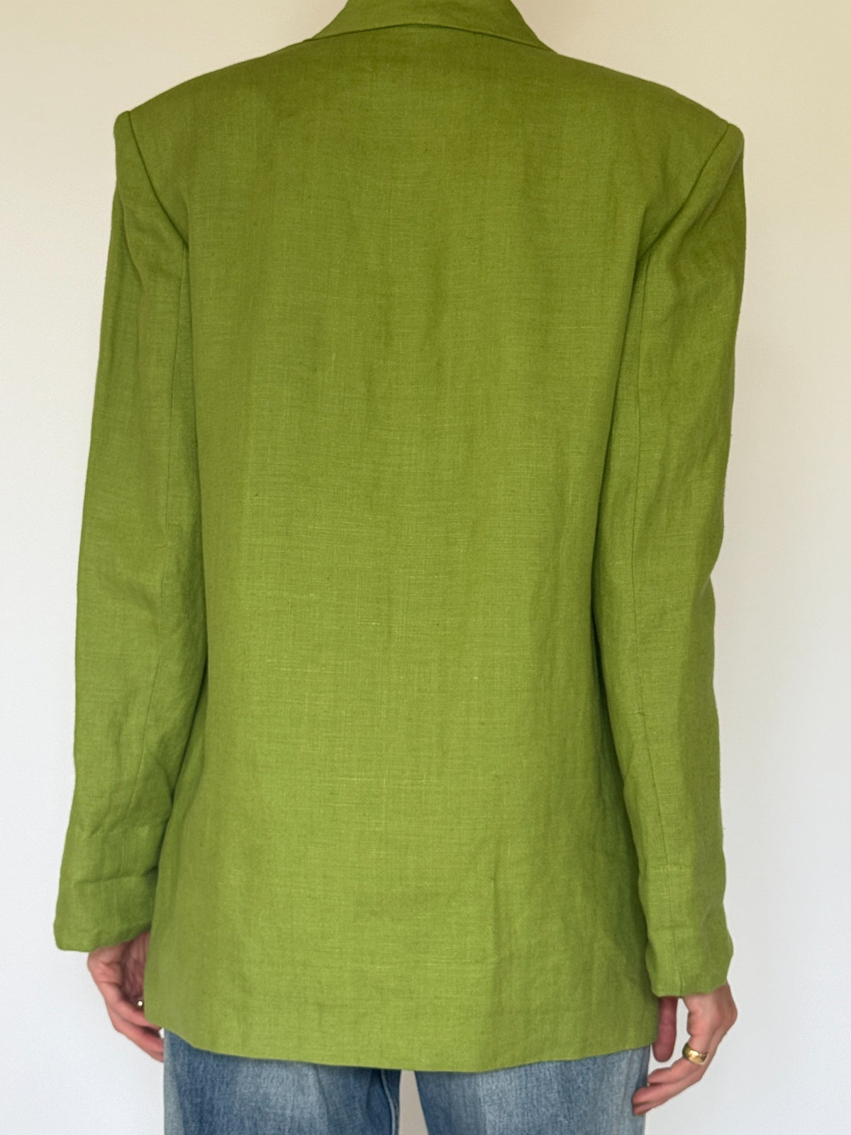 Vintage chartreuse blazer back view