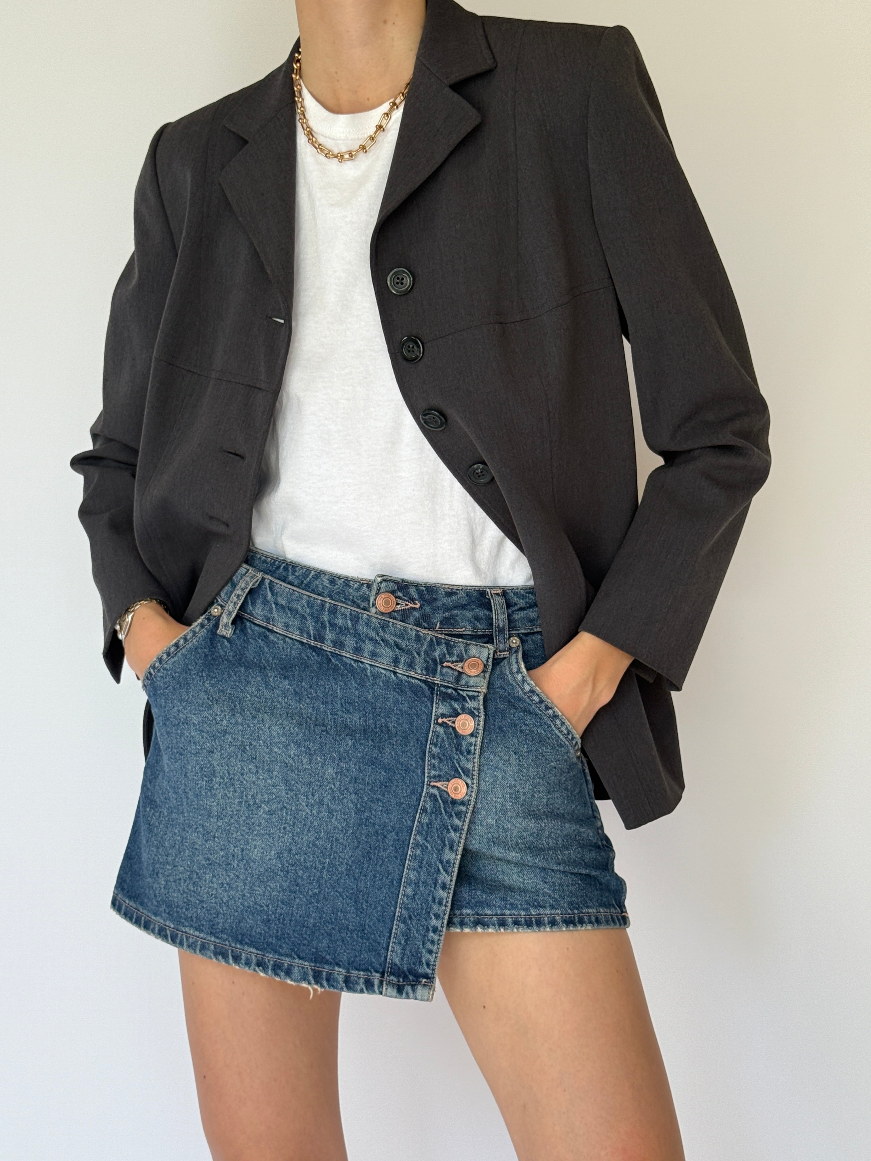 Vintage Blazer In Dark Grey 5811