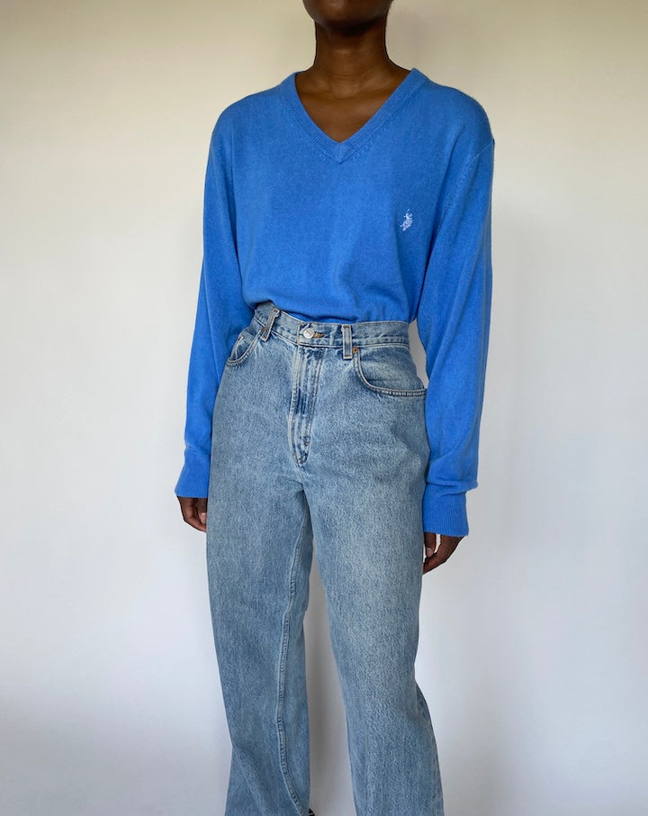 VINTAGE V-NECK LONG SLEEVE SWEATER 3148