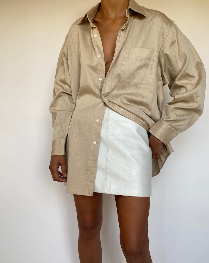 VINTAGE BEIGE OVERSIZED SHIRT 2403