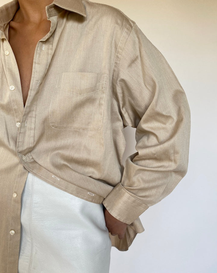 VINTAGE BEIGE OVERSIZED SHIRT 2403