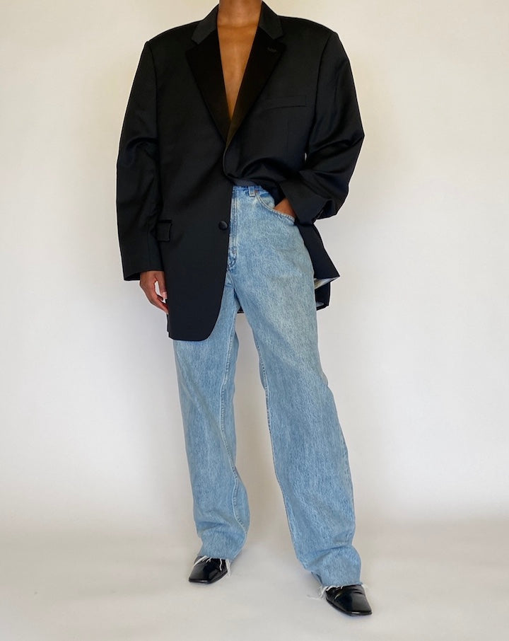 VINTAGE BLACK OVERSIZED CALVIN KLEIN BLAZER 4455