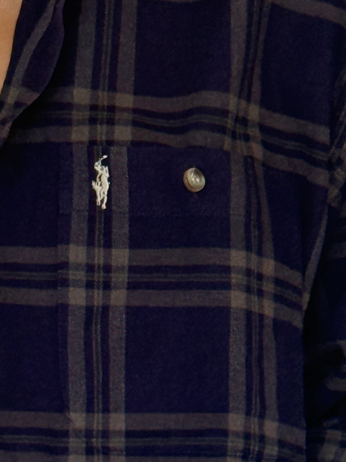 Vintage Flannel Shirt Navy 8235