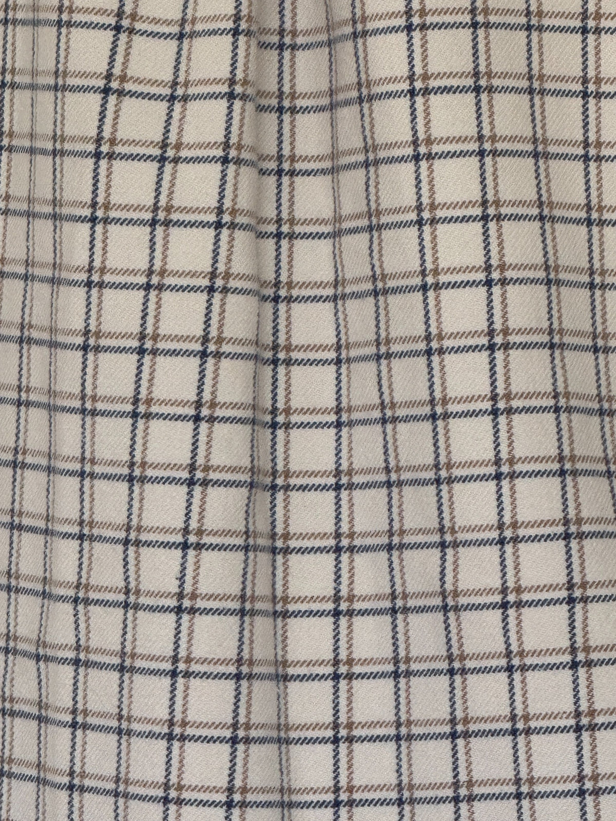 Vintage checked shirt cream fabric close-up