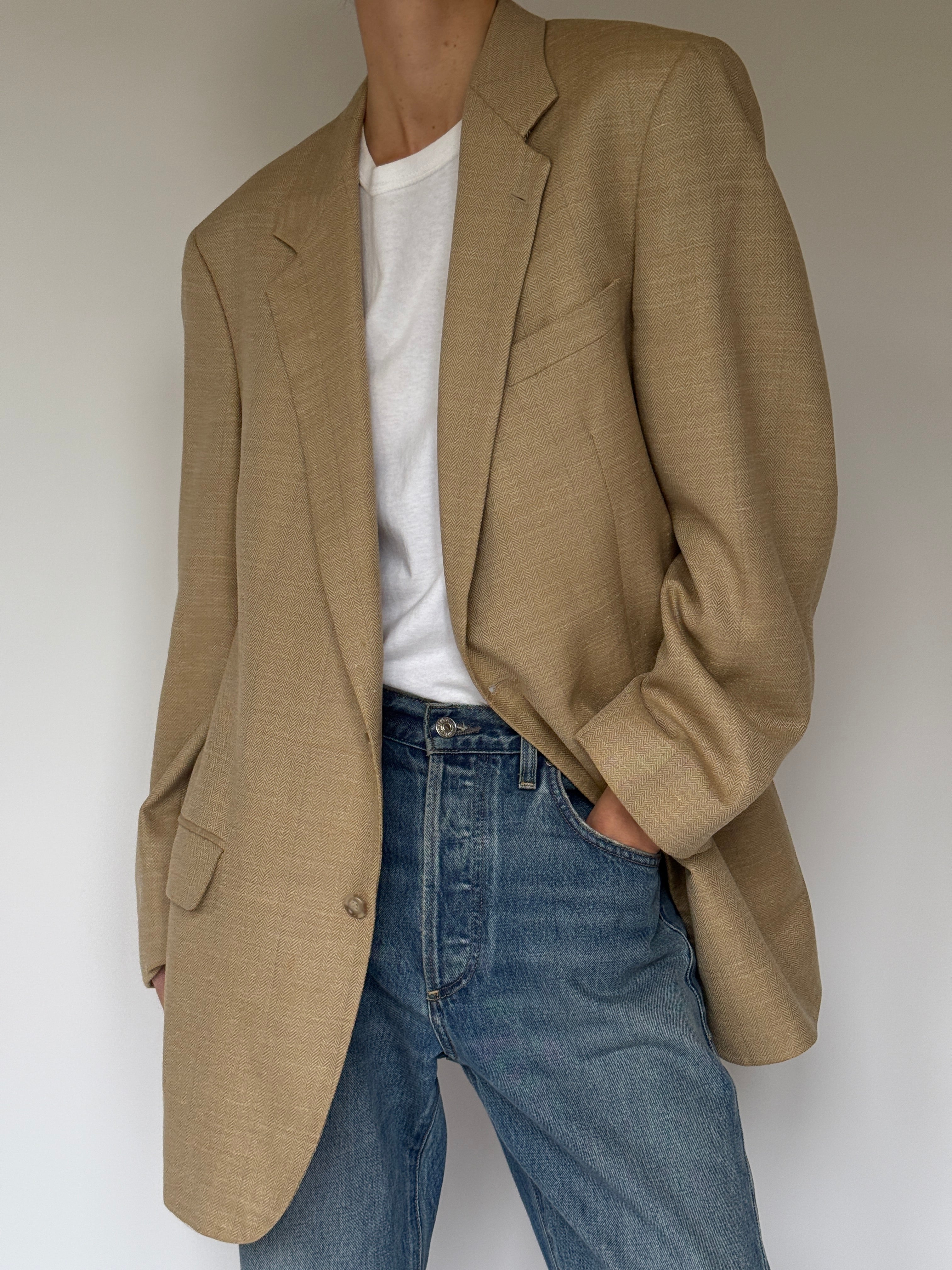 Vintage Oversized Blazer Camel 6676