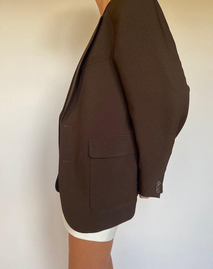 VINTAGE BROWN SINGLE BREASTED BLAZER 2121