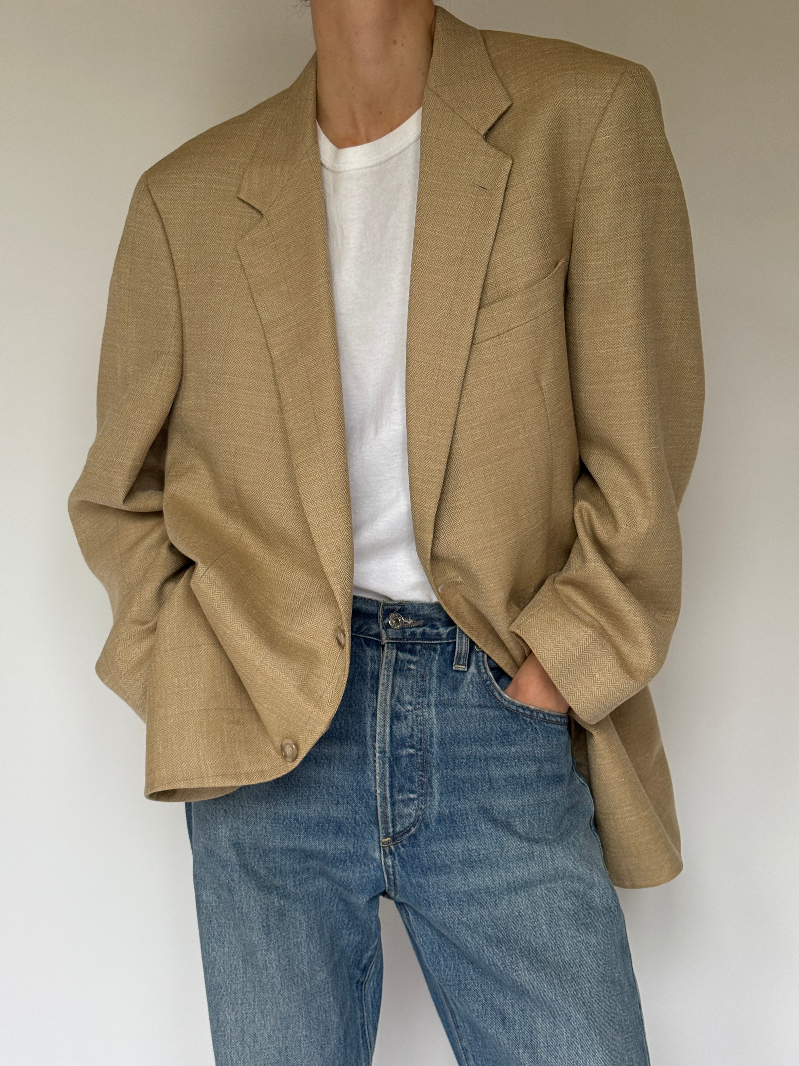 Vintage Oversized Blazer Camel 6676