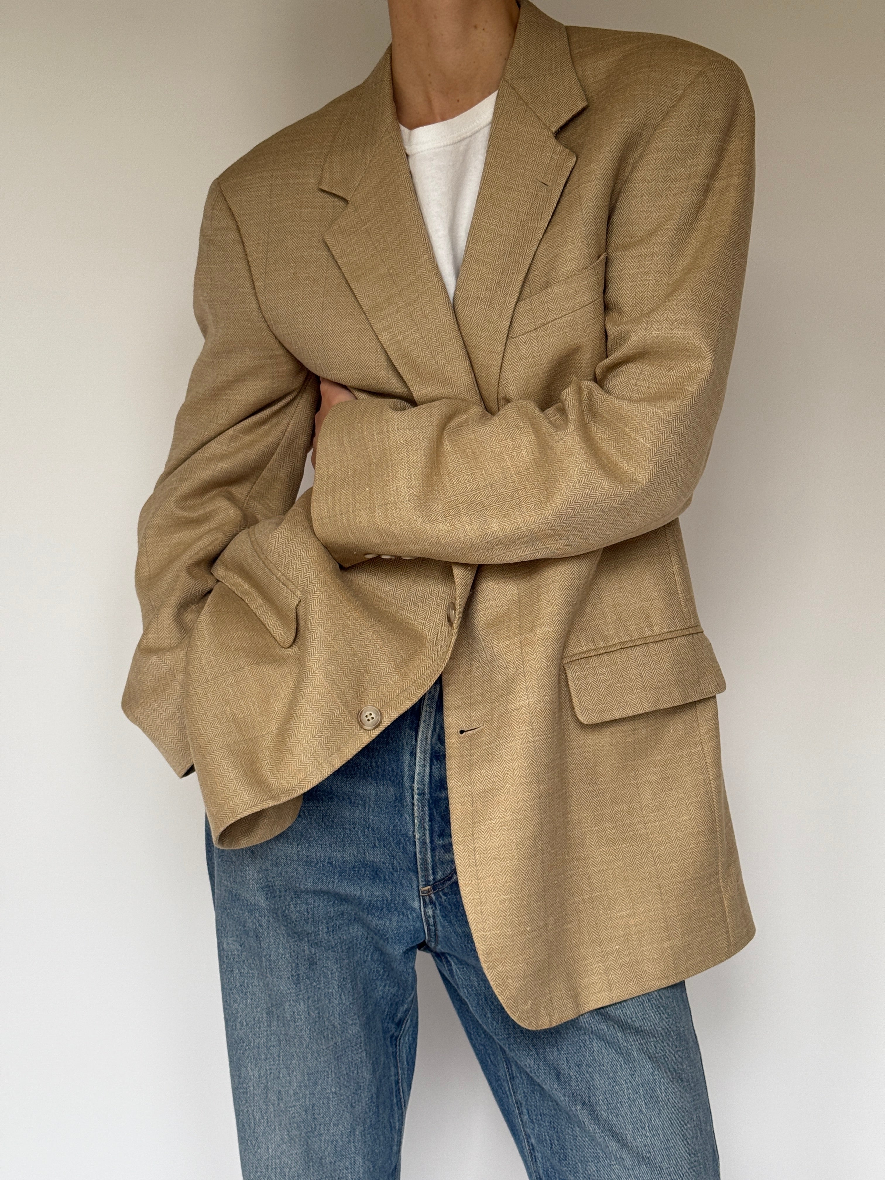 Vintage Oversized Blazer Camel 6676