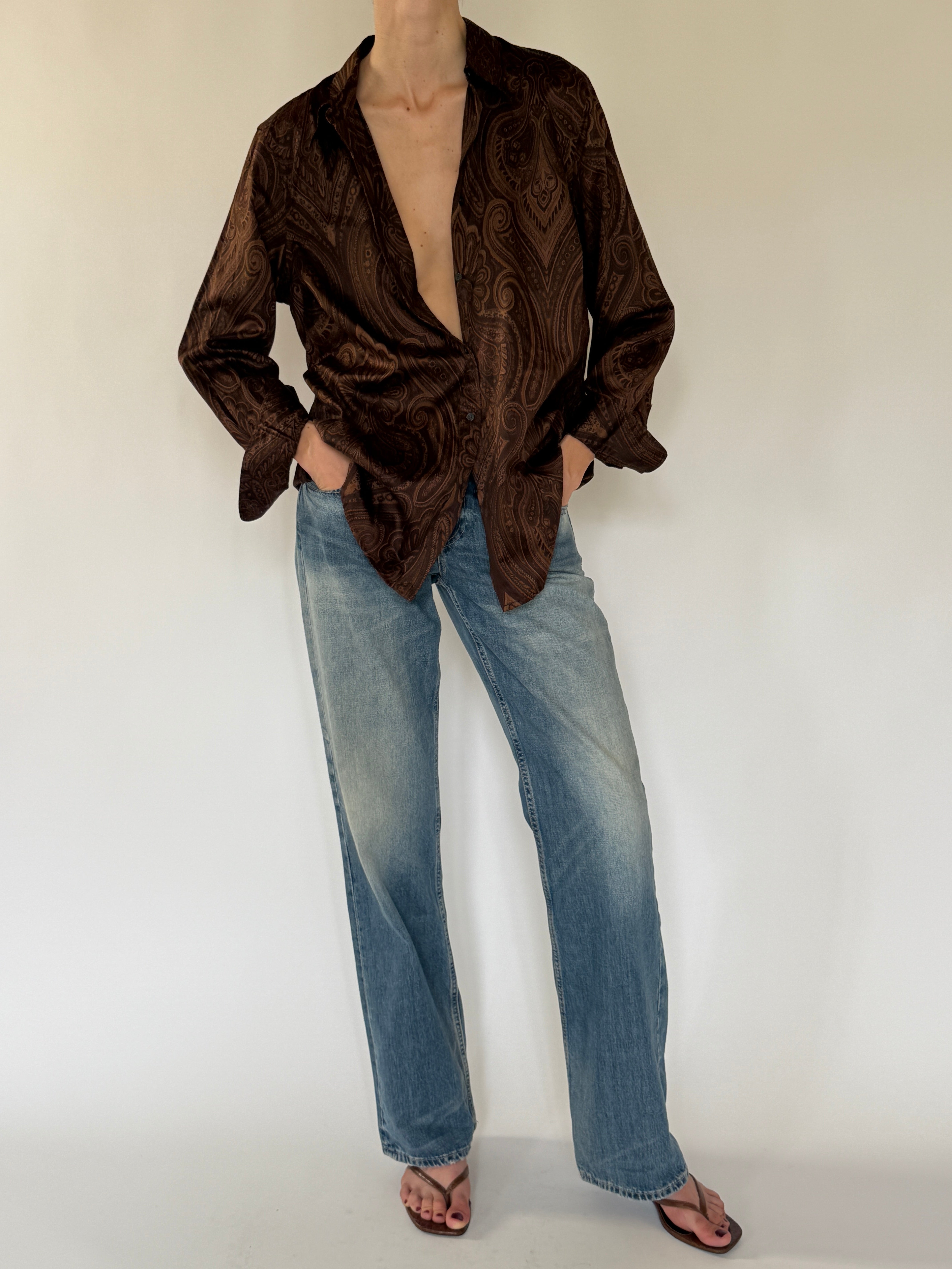 Vintage Ralph Lauren paisley shirt styled with denim