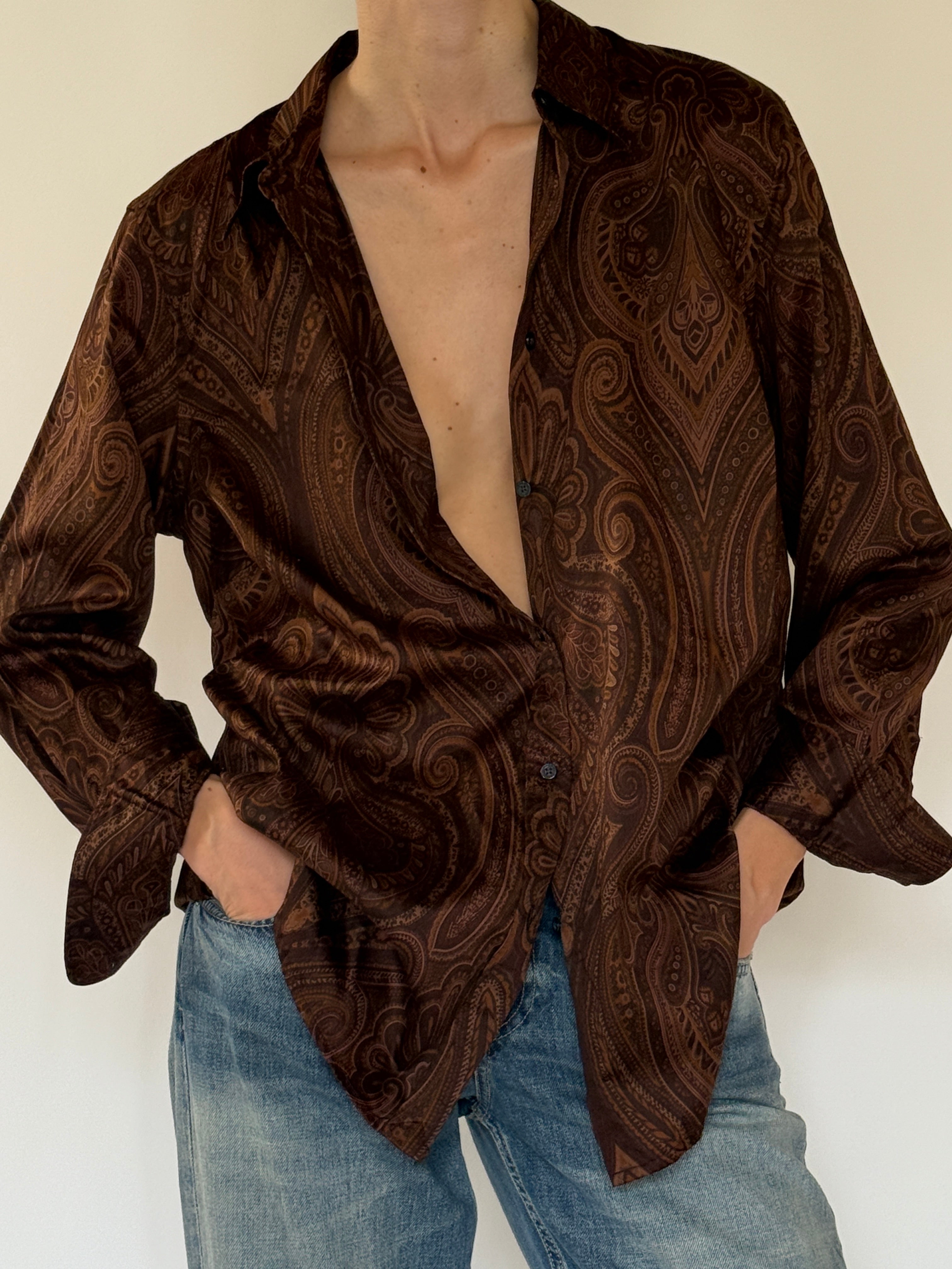 Vintage Ralph Lauren paisley shirt front view