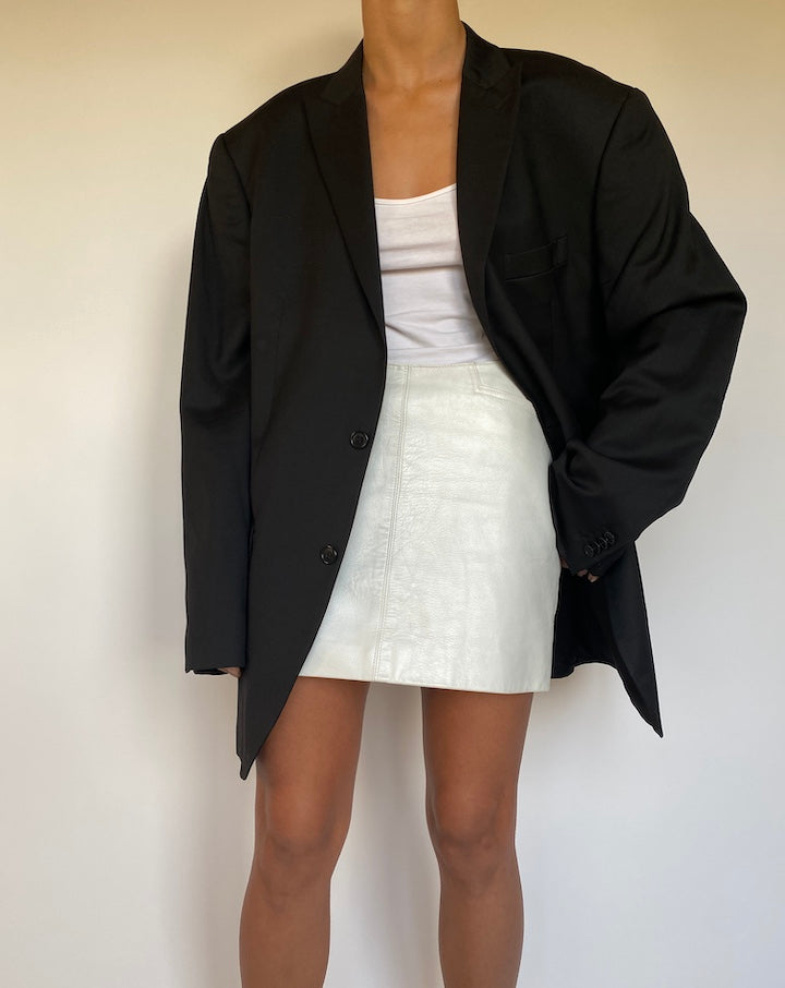 VINTAGE OVERSIZED BLACK WOOL BLAZER 2191