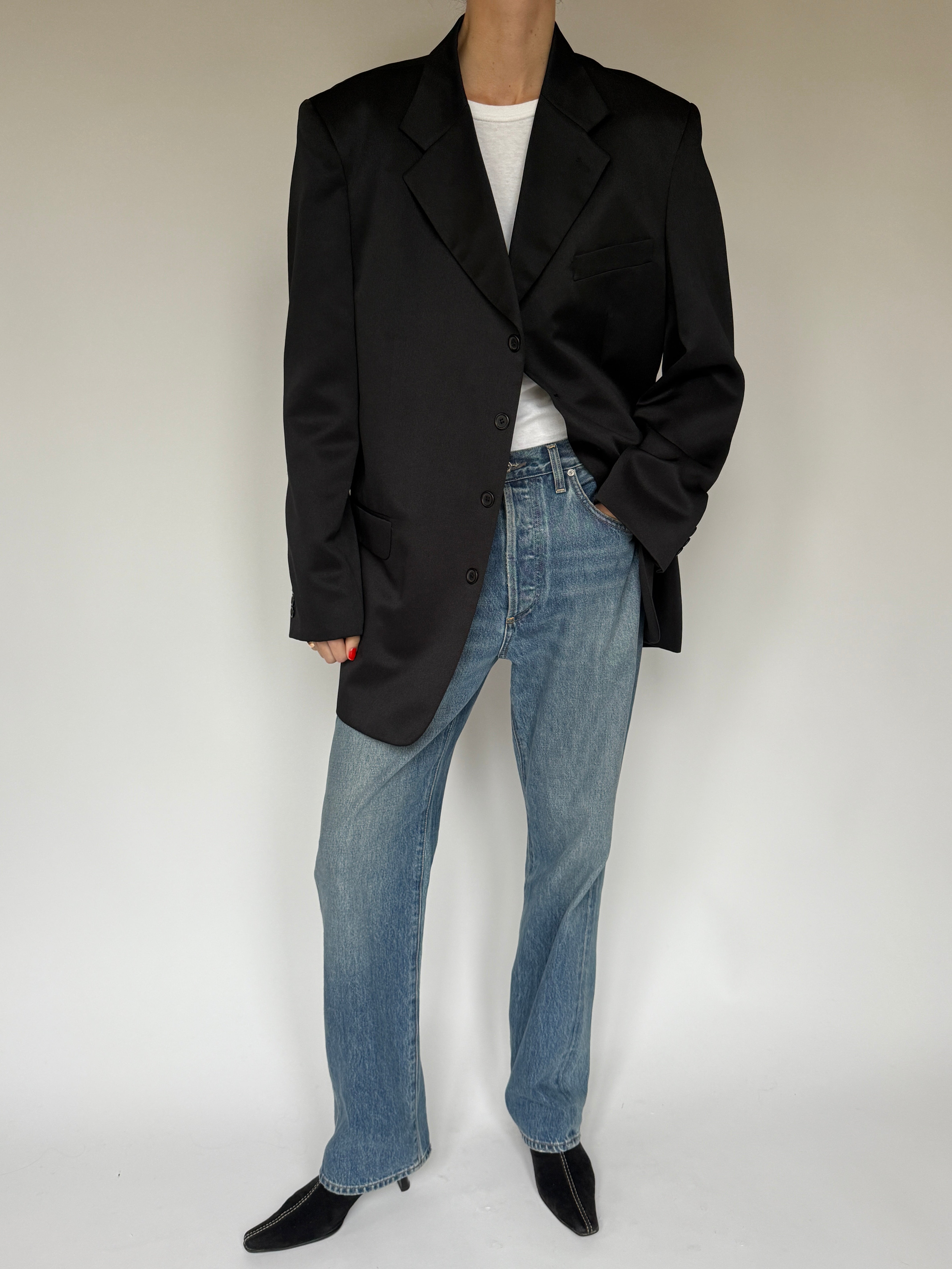 Vintage Oversized Blazer Black 5990