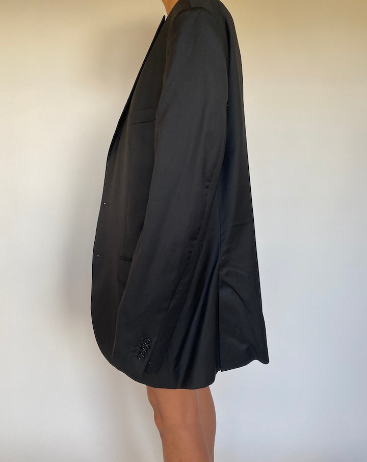 VINTAGE OVERSIZED BLACK WOOL BLAZER 2191