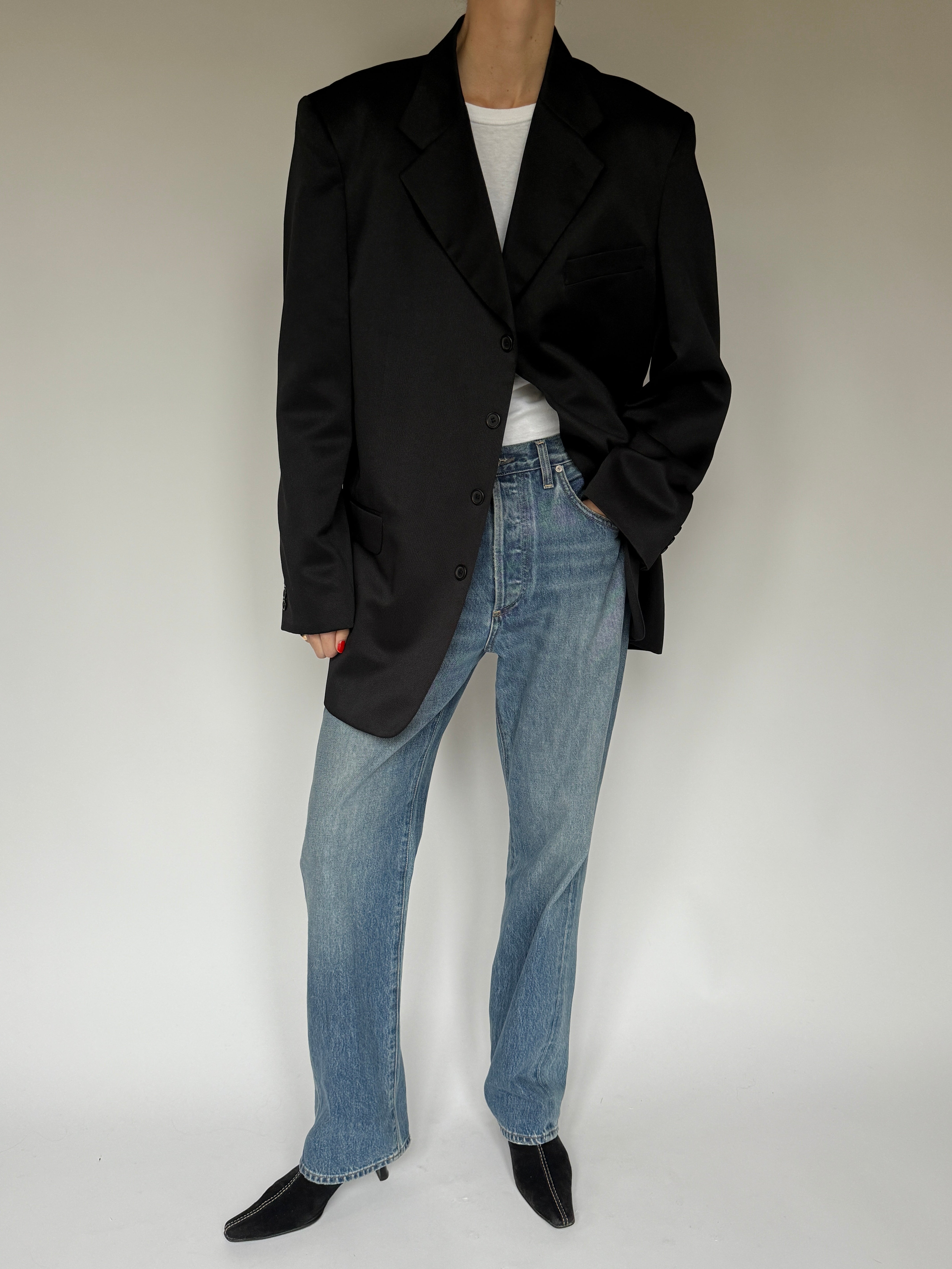 Vintage Oversized Blazer Black 5990