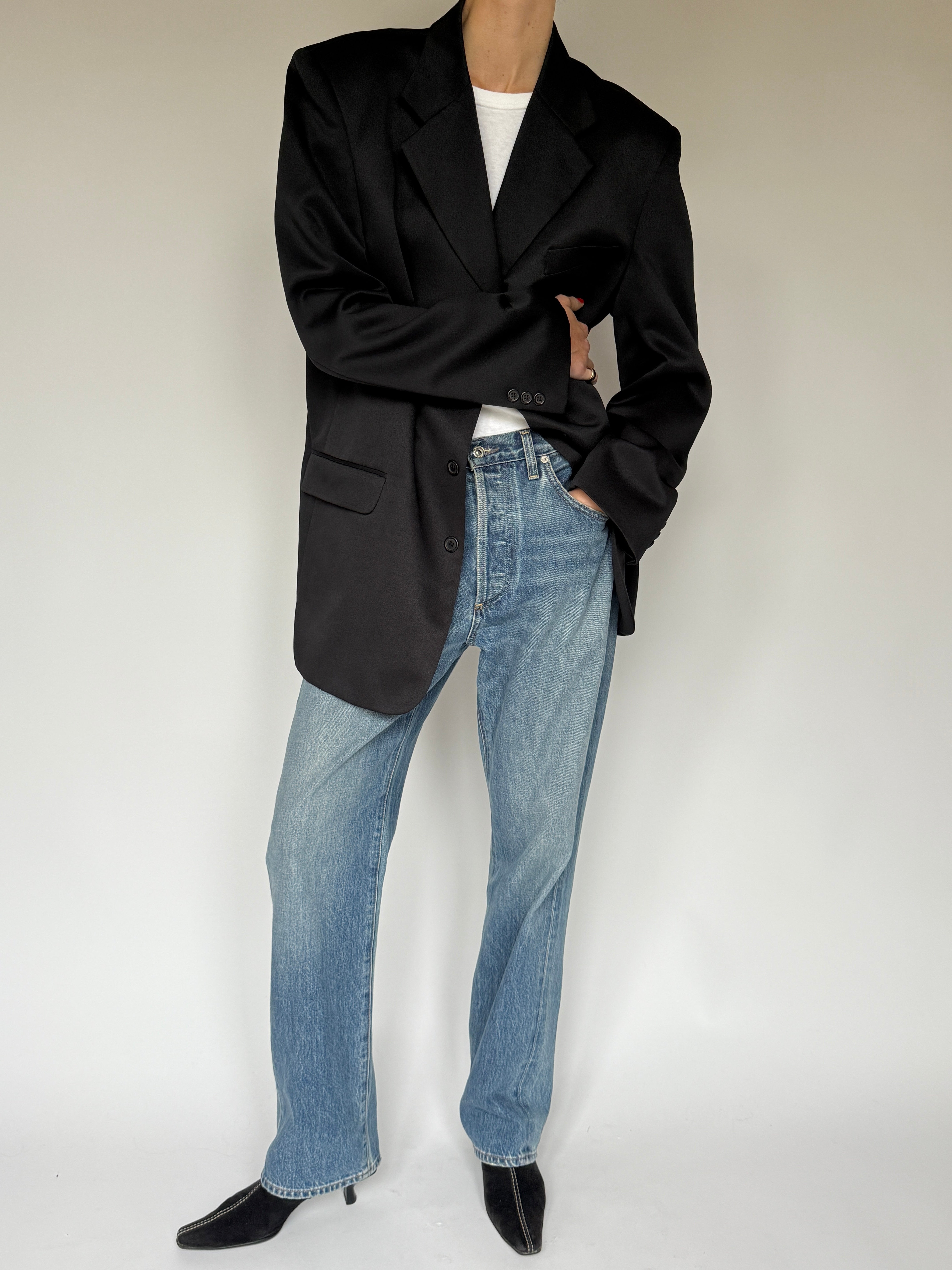 Vintage Oversized Blazer Black 5990