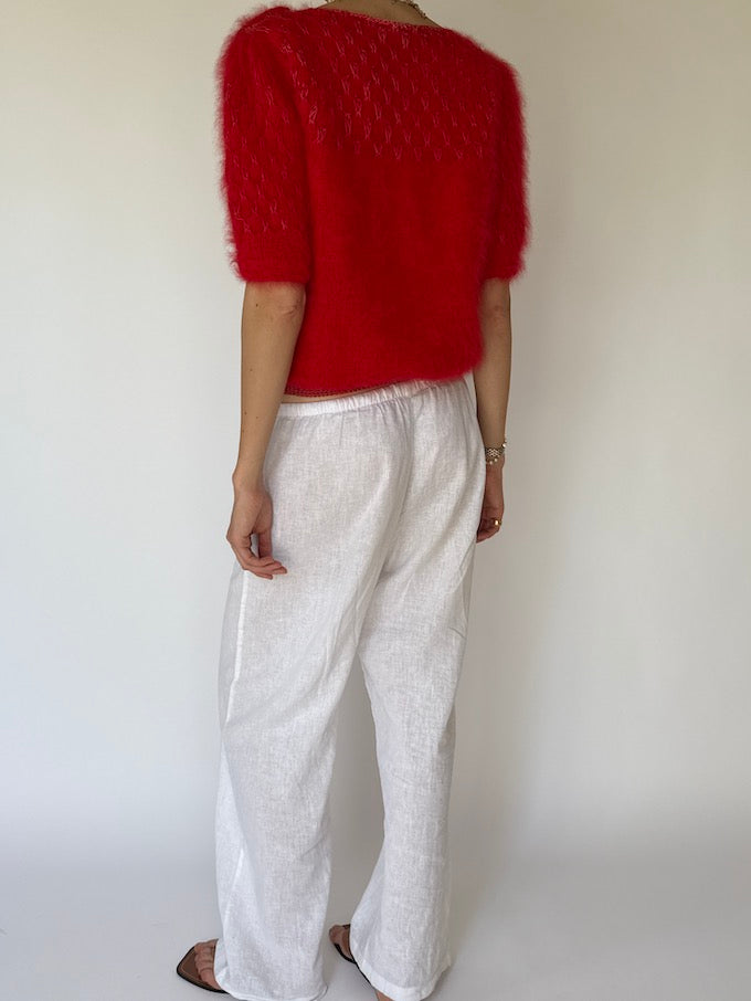 Vintage Red Short Sleeve Sweater 4353