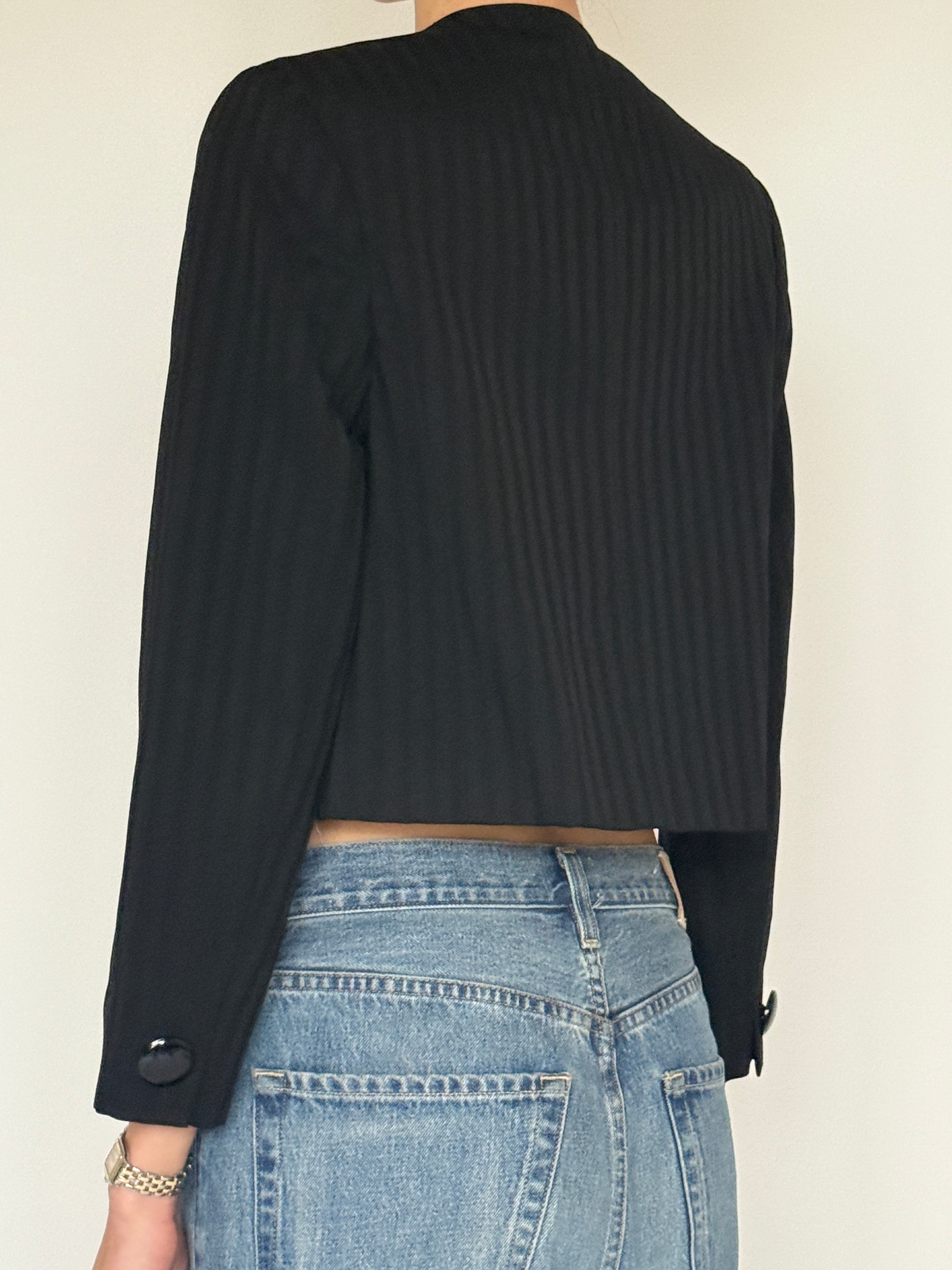 Vintage black cropped jacket back view