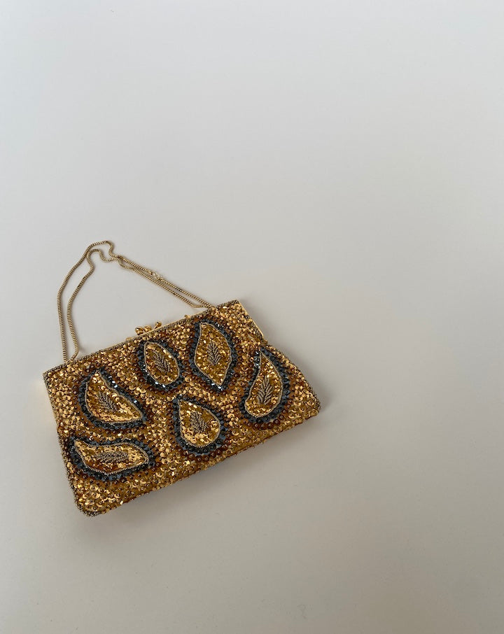 VINTAGE SMALL GOLD SEQUIN PURSE