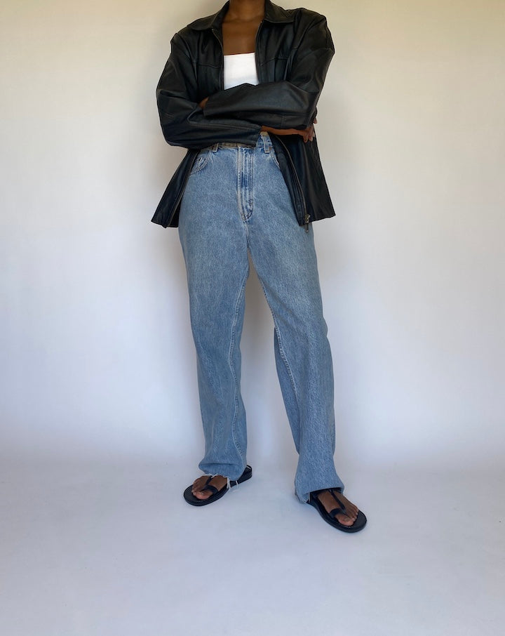 VINTAGE BLACK LEATHER JACKET 3687