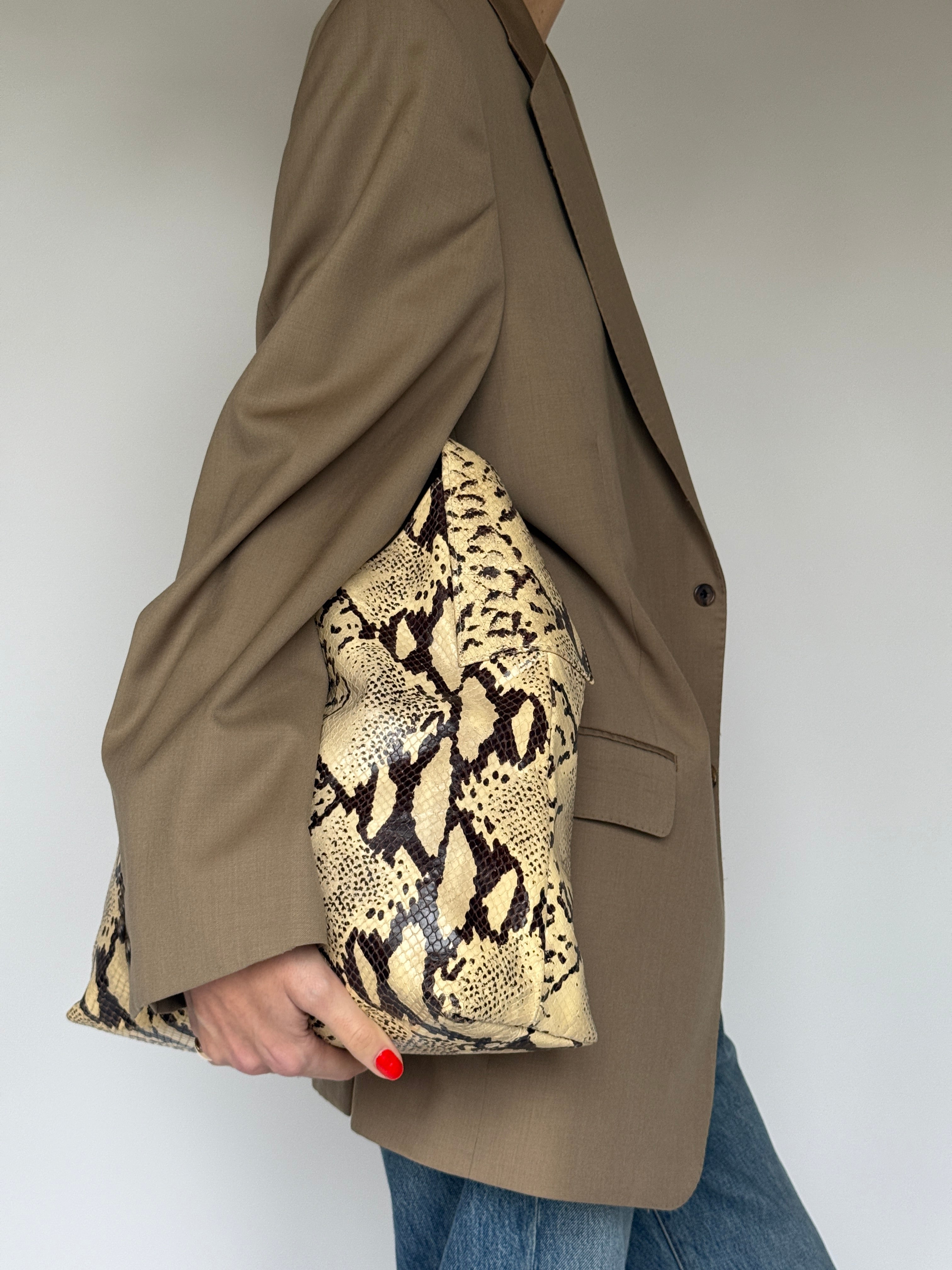 Vintage Oversized Wool Blazer Beige 6690