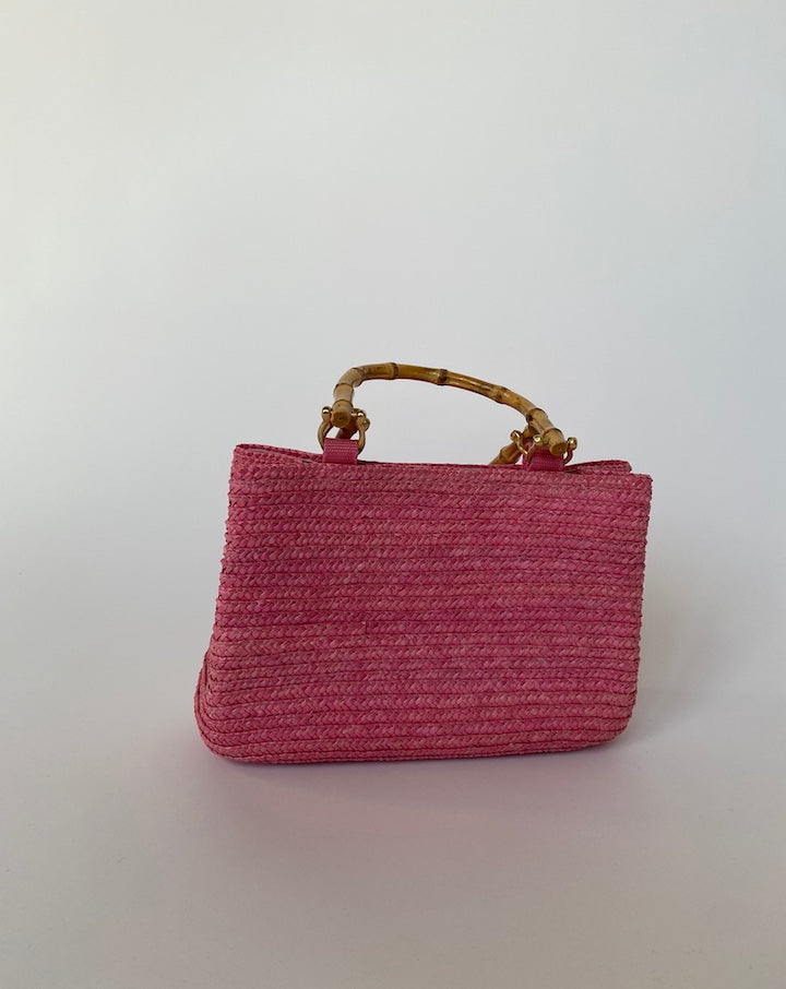 VINTAGE PINK BASKED BAG