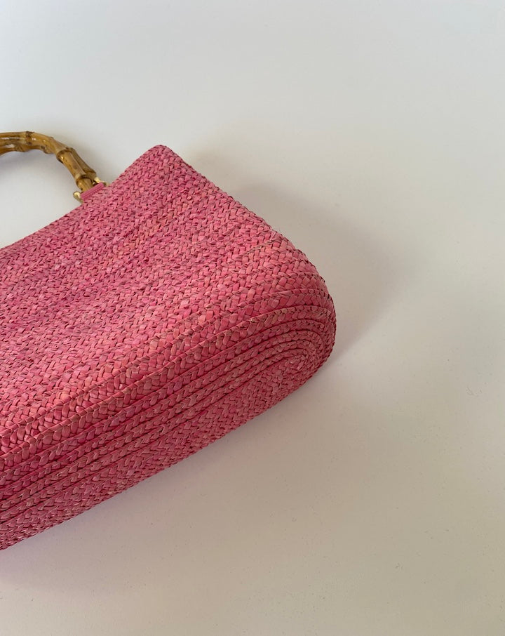 VINTAGE PINK BASKED BAG