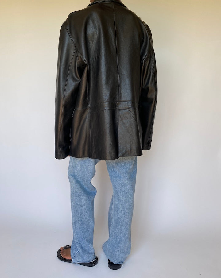 VINTAGE BLACK LEATHER JACKET 3689