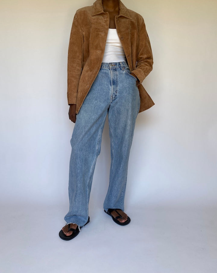 VINTAGE CAMEL SUEDE LEATHER JACKET 3690