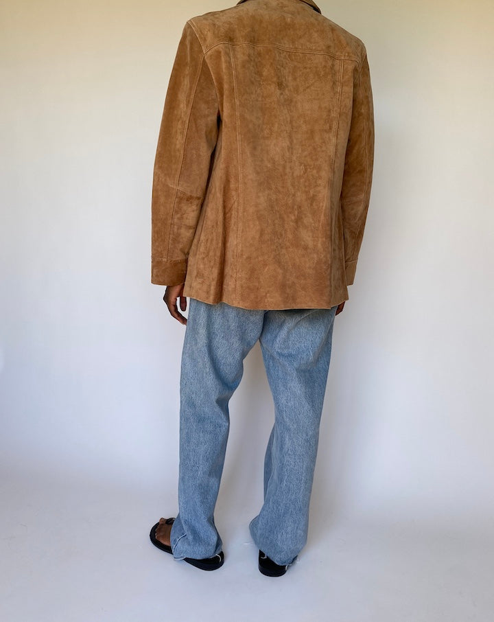 VINTAGE CAMEL SUEDE LEATHER JACKET 3690