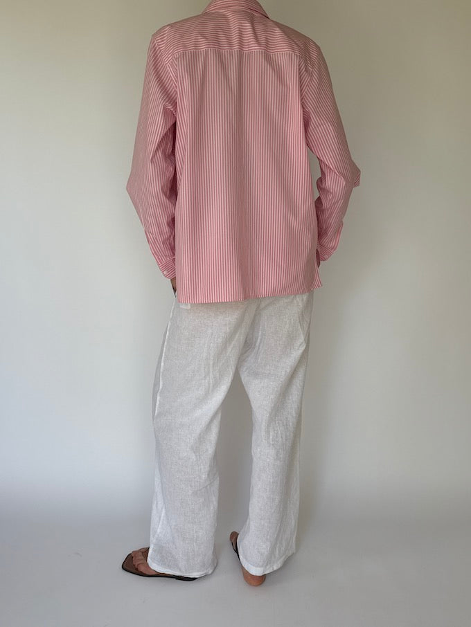 Vintage striped pink & white shirt 6189