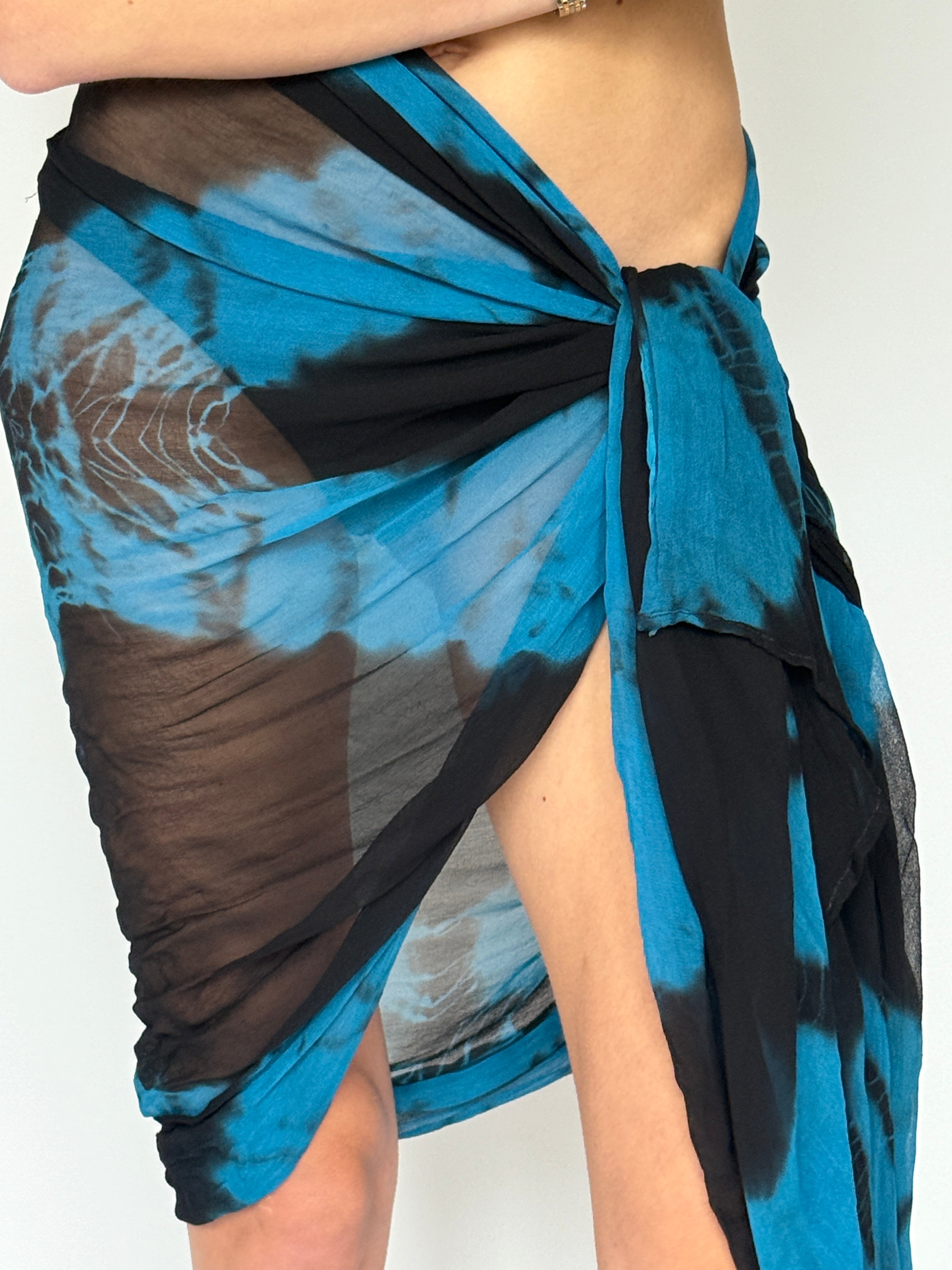 Vintage sarong, vintage sheer tie-die sarong, vintage scarf, vintage sheer sexy sarong